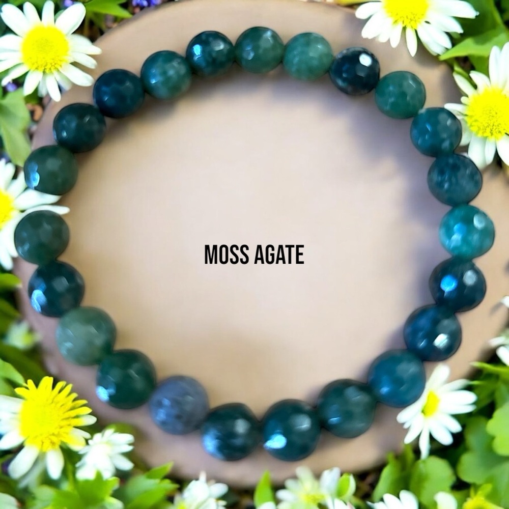 327B. Moss Agate Men's Bracelet